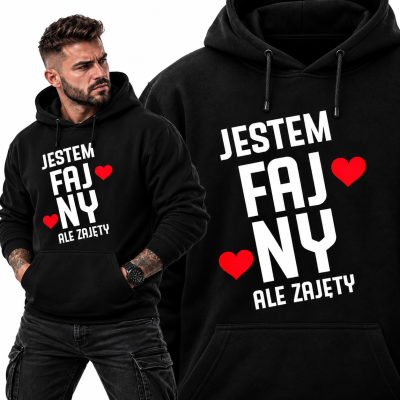 BLUZA ŚMIESZNA  FAJNY ALE ZAJETY NAPIS BIAŁY